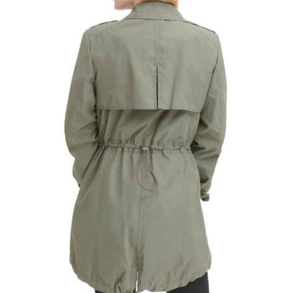 DKNY Trench Coat, Olive, Size Xsmall - Picture 5 of 13